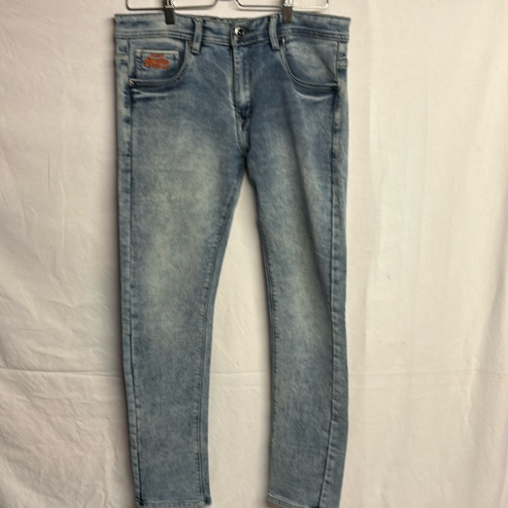 Vintage Superdry Women’s acid washed skinny jeans labeled W36 measure W32xL28